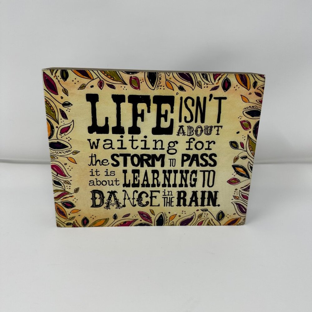 Natural Life Art Dance Rain Brown Wooden Box Frame, 5 1/2" x 7", Boho Decor